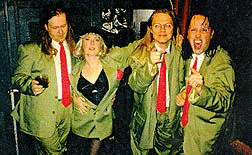 Monteforte, back in the day.  From left: Bobby " the Crunch" Dupont (drums), Roxy (vocals), Vikki Sleaze (guitar, b.g. vocals), Brad From Halifax (bass, vocals).